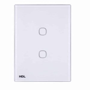 HDL KNX iTouch Series 2 Buttons Touch Panel US – White Faceplate & Silver Metal Frame