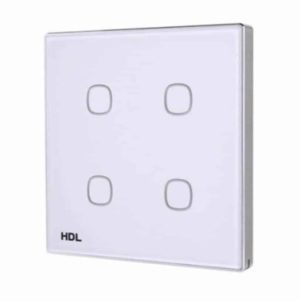 HDL KNX iTouch Series 4 Buttons Touch Panel EU – White Faceplate & Silver Metal Frame